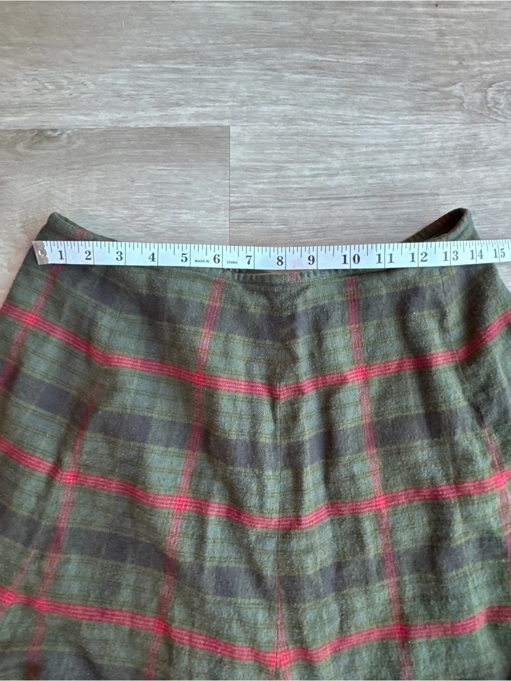 J Peterman Plaid Flannel Maxi Skirt w/ Lace Hem sz 10 - Picture 3 of 8